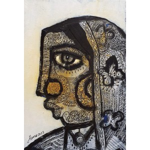 Abrar Ahmed, 6 x 8 Inch, Oil on Cardboard, Figurative Painting, AC-AA-439